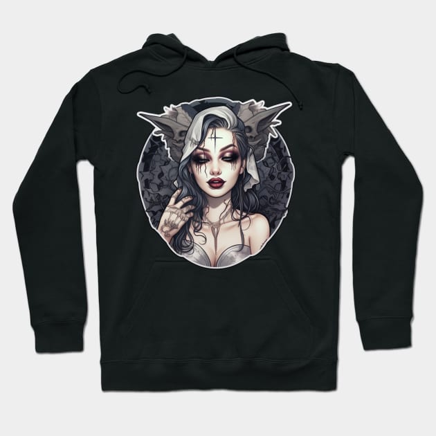 Inked Girl Tattooed Cyberpunk Hoodie by Nightarcade